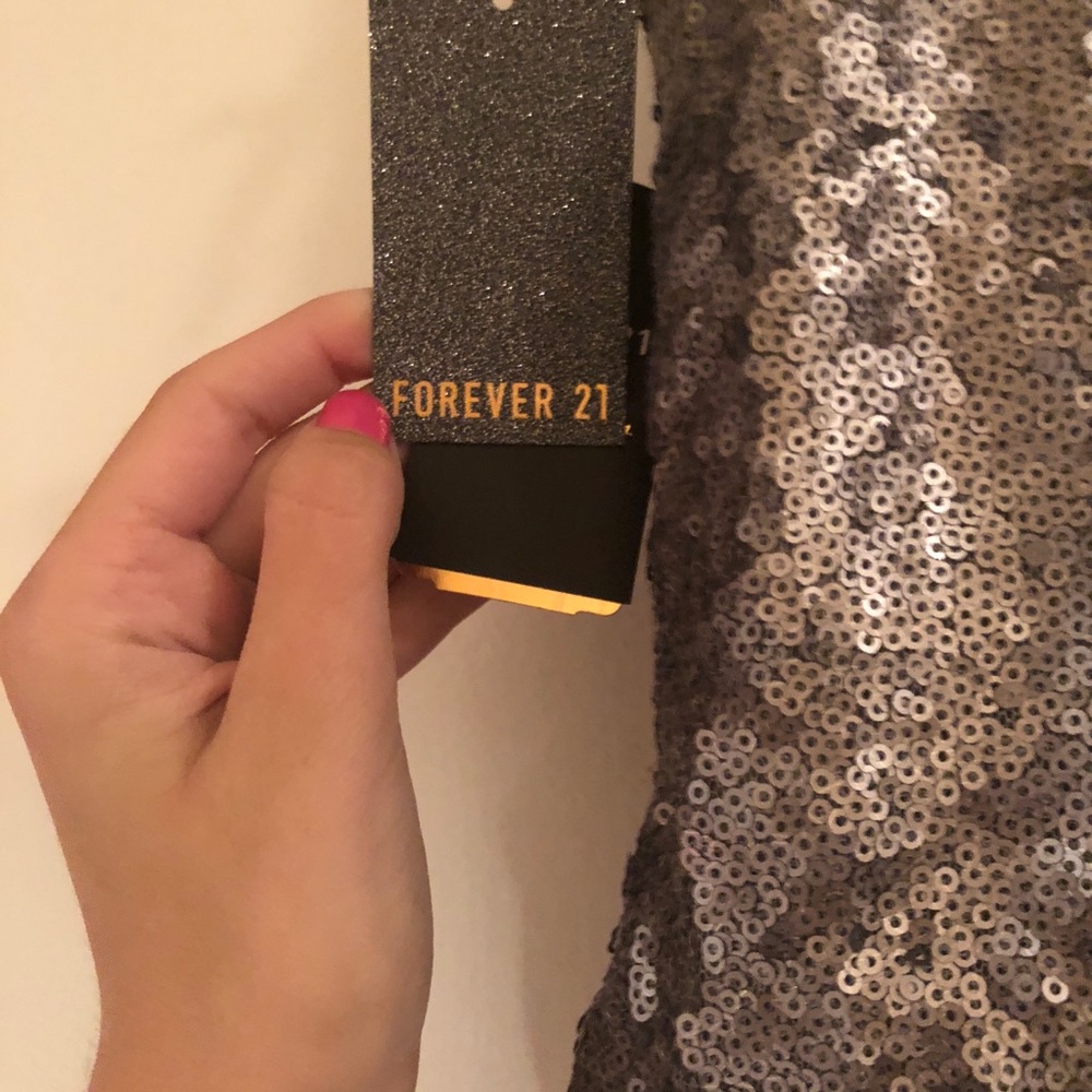 Forever 21 Sparkly Silver Shorts - Picture 3 of 4